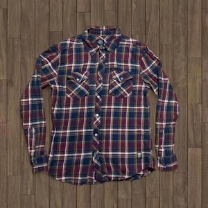 Harley Davidson Flannel Shirt Snap Plaid Long Sleeve Size Large